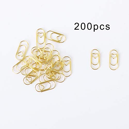 200 Pezzi Piccole Fermacarte Oro Amore Fermacarte a Forma di Cuore Acciaio Inox in - Foto 7 di 7