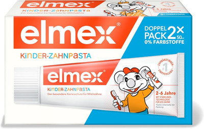 ELMEX Kinder-Zahnpasta, Doppelpack - Zahncreme Für Kinder Von 2-6 Jahren Mit Mil