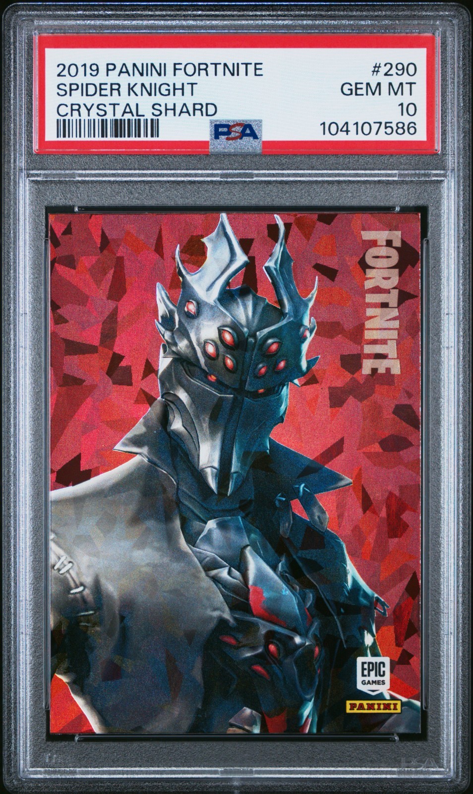 2019 PANINI FORTNITE #290 SPIDER KNIGHT CRYSTAL SHARD PSA 10 USA