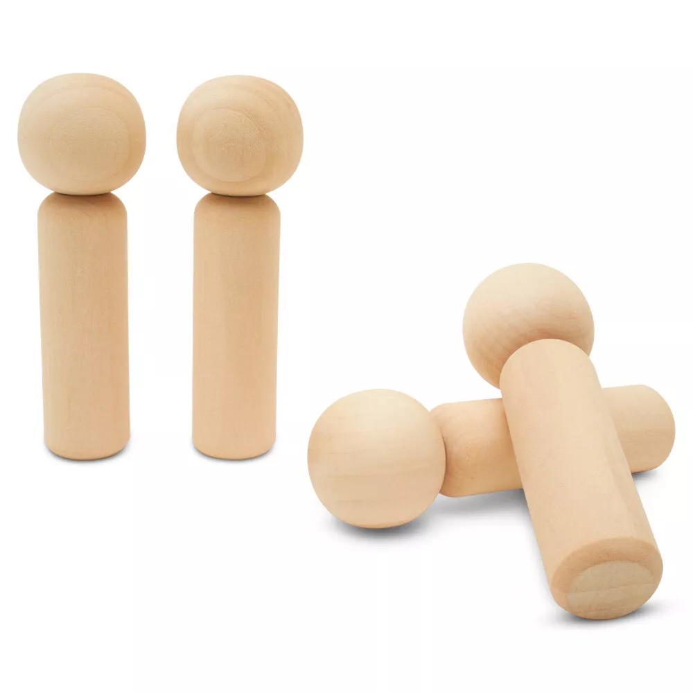 4-3/4 inch Kokeshi Blank Wooden Doll, Pack of 500 Unfinished Wooden Peg Dolls, Wooden Figurines for Crafts & Ornaments, by Woodpeckers