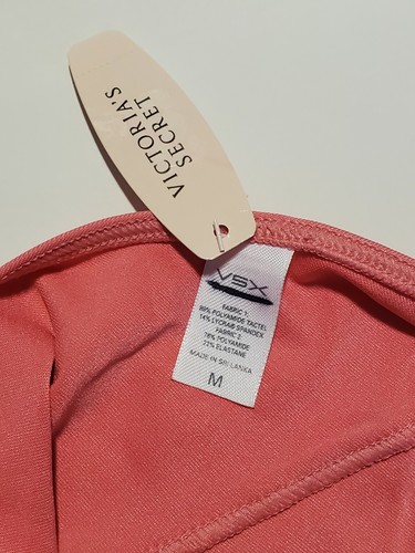 M Victoria's Secret VSX Sport Bra Coral Wrap Mesh Top Gym Yoga Lounge Sleep - Picture 10 of 12