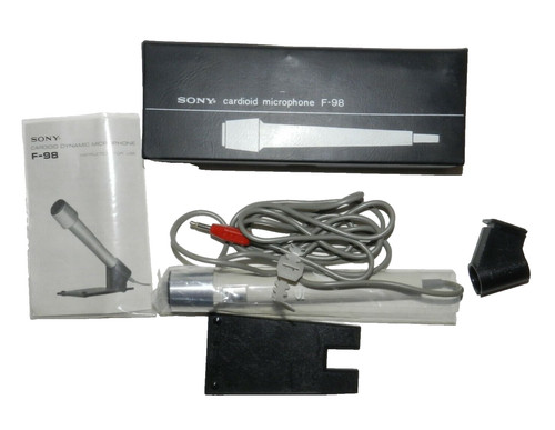 Sony F-98 Vintage Cardioid Microphone w/ Case/ Stand/ Manual