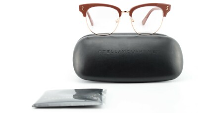 STELLA McCARTNEY Glasses Frame Model SC0073O 005 49-17 140 Brown Gold Bio + Case