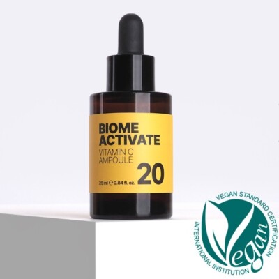BIOME ACTIV Vitamin C Ampulle 25ml VEGAN Feuchtigkeitsspendende Vitamin Ampul...