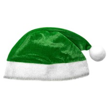 Child Green Plush Santa Hat FUN XMAS, CHRISTMAS, HOLIDAY, COSTUME, PARTY HAT