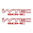 2x RED i-VTEC SOHC Vinyl Decal Stickers Emblem Honda Acura ivtec