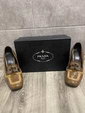 Elegant Prada Patent Leather Pumps, Brandy/ Camel Colour – UK6 US9 EU39