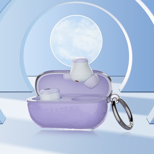 Custodia protettiva trasparente con portachiavi per Beats Solo Buds (viola trasp - Zdjęcie 4 z 9