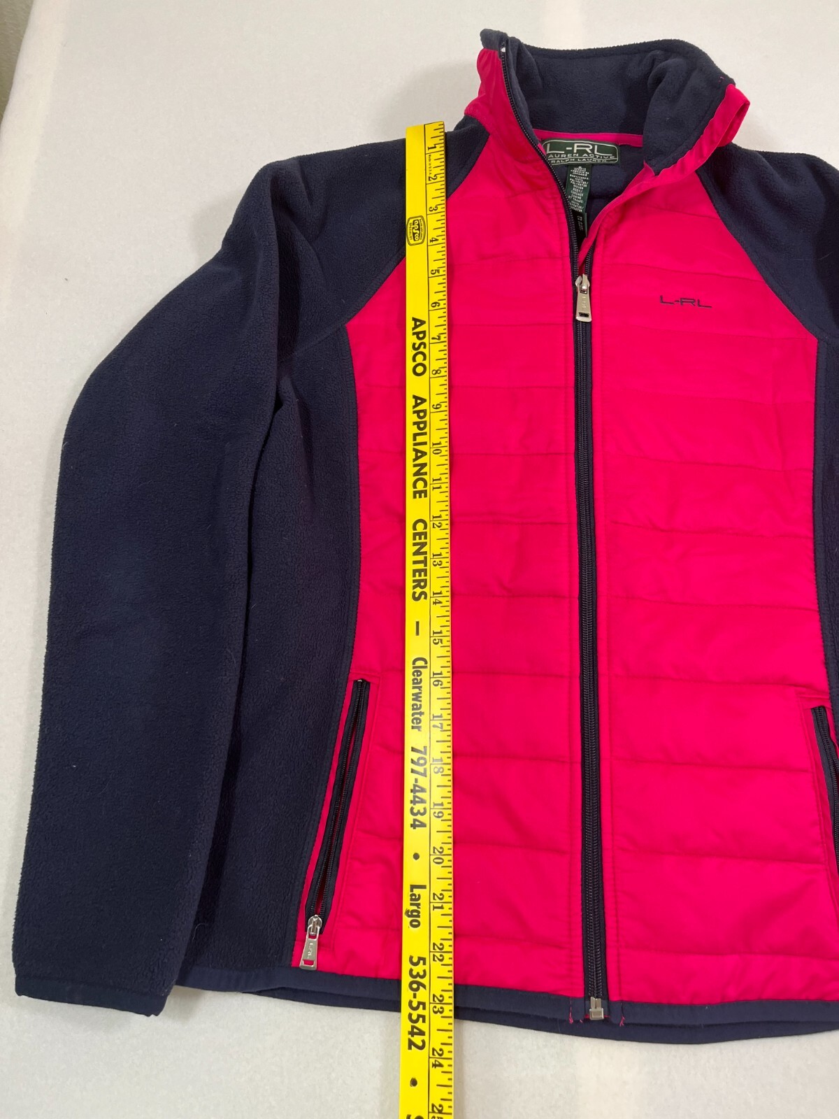 PONY Ralph Lauren Giacca Donna Attiva Piccola Cerniera Intera Manica Lunga Rosa Nero