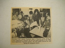 JOHNNY PAYCHECK at K-Mart record dept. Kansas City 1977 music biz promo pic/text