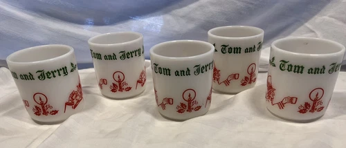 Vintage Variety Tom & Jerry Milk Glass Cups 11 Ea.