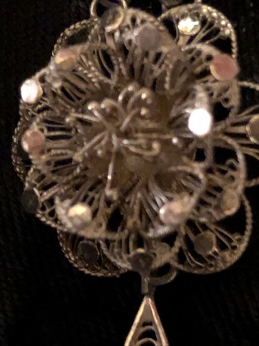 Vintage Silver Hand Wrought Filigree Pendant Egypt - Picture 5 of 6