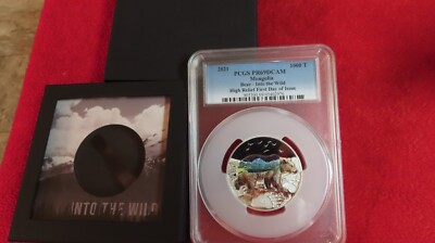 2021 Mongolia into the Wild BEAR PR69 UCAM 2 oz silver Proof coin w/ OGP