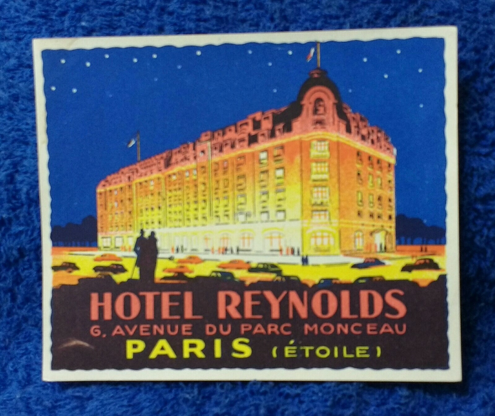 Vintage Reynolds Paris France Hotel Luggage Tag-image