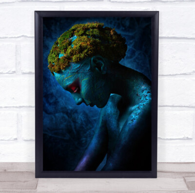 Surrealer Surrealismus Surrealistische Portraits Portrait Modell bemalt Wandkunstdruck