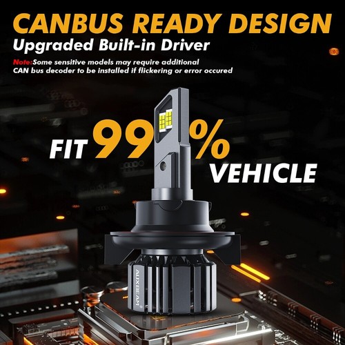 AUXBEAM H13 Canbus LED Headlight Bulbs Kit for Dodge Ram 1500 2500 3500 06-2012 - Picture 6 of 12