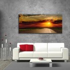 Glass Picture Toughened Wall Art Sunset Road Corner Turning Travel Any Size