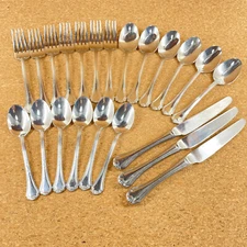 Wallace COLONETTE Flatware 22 Pcs Spoon Dinner Knife Fork Stainless Steel Glossy
