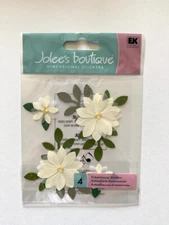 Jolee's Boutique, Vanilla Flowers, White, Scrapbook Stickers 3D, cardmaking