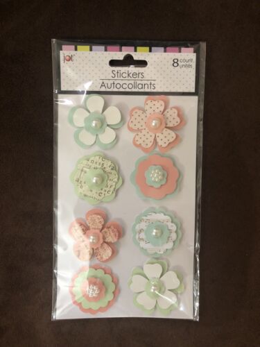 brand new pastel flower pearl scrapbook sticker