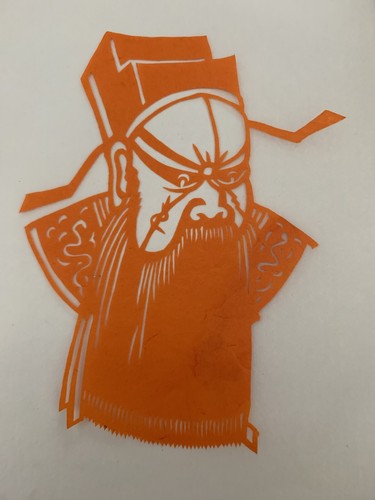 Vintage Chinese Paper Cut Opera Mask Warrior Hand Crafted Set of 7 - Original - Picture 7 of 7