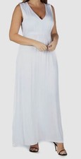 24seven Comfort Apparel Women's White V-Neck Self-Tie Dress Plus Size 1X