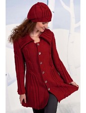 Knitting Pattern copy Ladies Designer aran cable hat & jacket 32-46"  845F