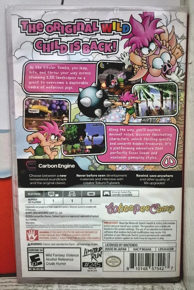 TOMBA! SPECIAL EDITION NINTENDO SWITCH LIMITED RUN GAMES #245 MULTILINGUA NUOVO - Immagine 3 di 4