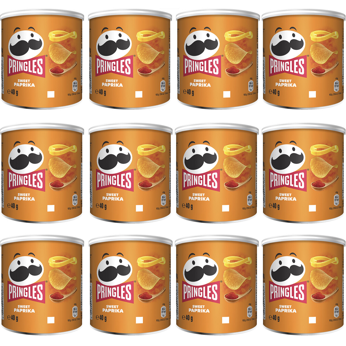 Pringles Paprika Dulce Patatas Fritas 40g Paquete De 12