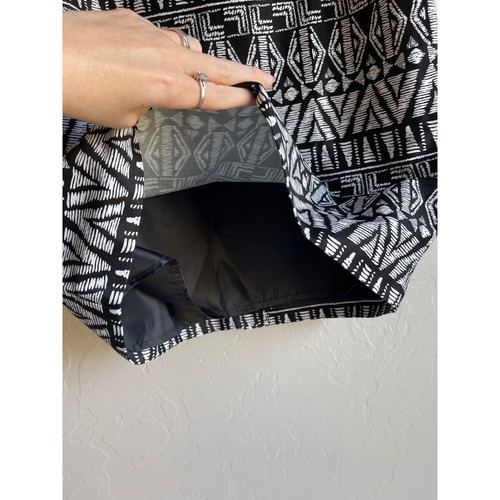 New! Cynthia Rowley Tribal Ikat Bohemian Black White Pencil Skirt Size 12 - Picture 10 of 11