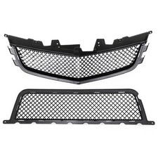 For 2008-14 Cadillac Cts-v Ctsv Front Upperlower Main Grille Combo Matte Black
