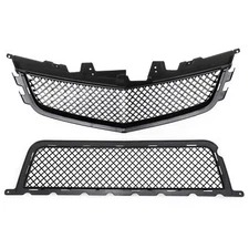 For 2008-14 Cadillac CTS-V CTSV Front Upper/Lower Main Grille Combo Matte Black