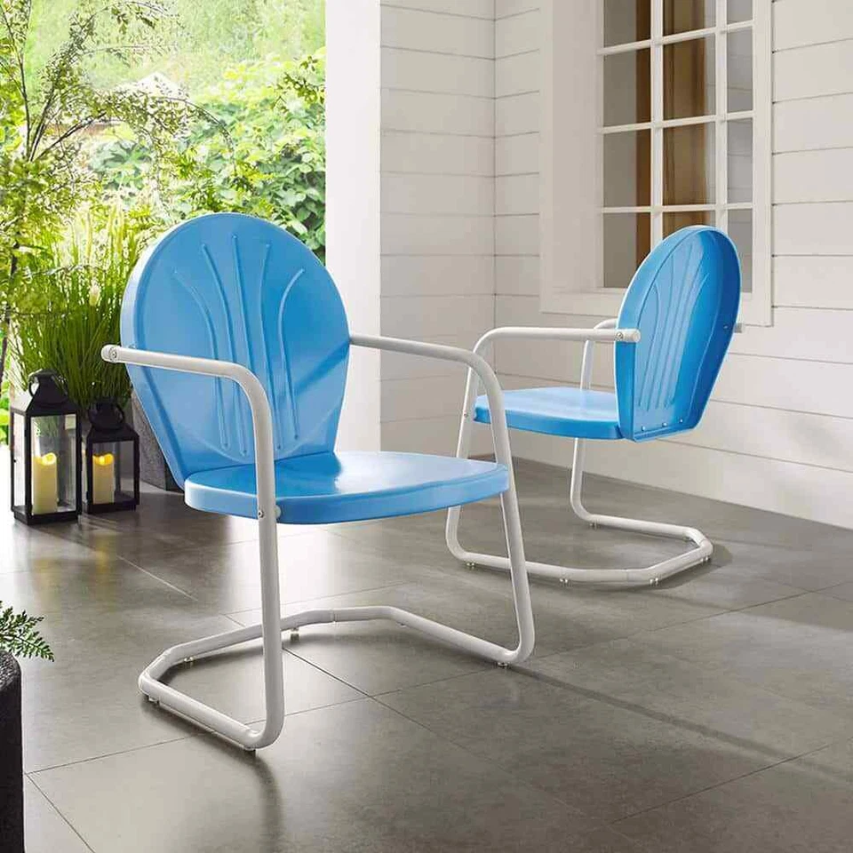 Sillón exterior CROSLEY FURNITURE 22" X 33,25" Griffith acero azul Foto 3 de 4