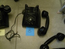 Telefono antico in bachelite nero  fisso a disco rotella vintage Fatme Ericsson