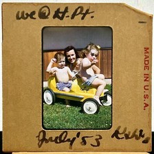 1953 BMC SPECIAL PEDAL CAR 35MM SLIDE CRYING BANDAGE ON FOREHEAD HOT MOM