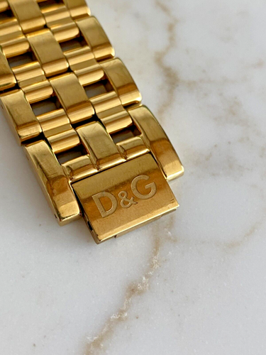 Dolce & Gabbana Crystal Gold D&G Logo Watch Women's Stainless Steel TIME - Picture 5 of 8