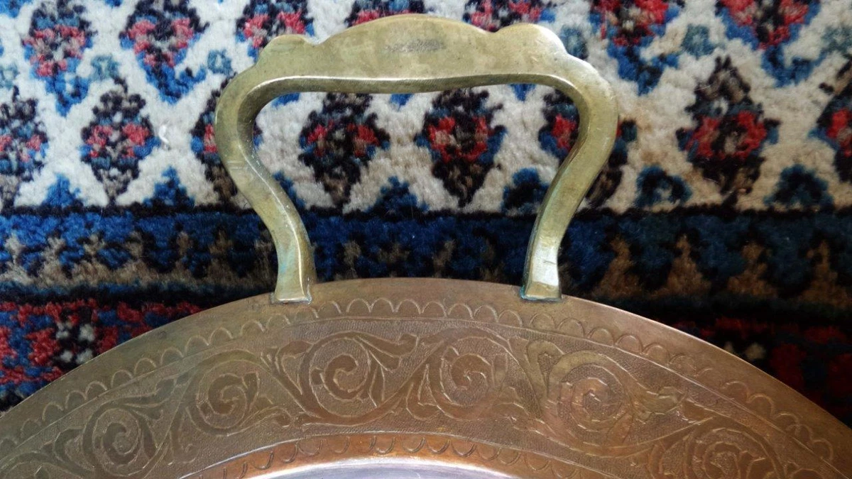 MESSING BRONZE GOLD SERVIER TABLETT SCHALE PLATTE TELLER ABLAGE 17. 18. 19