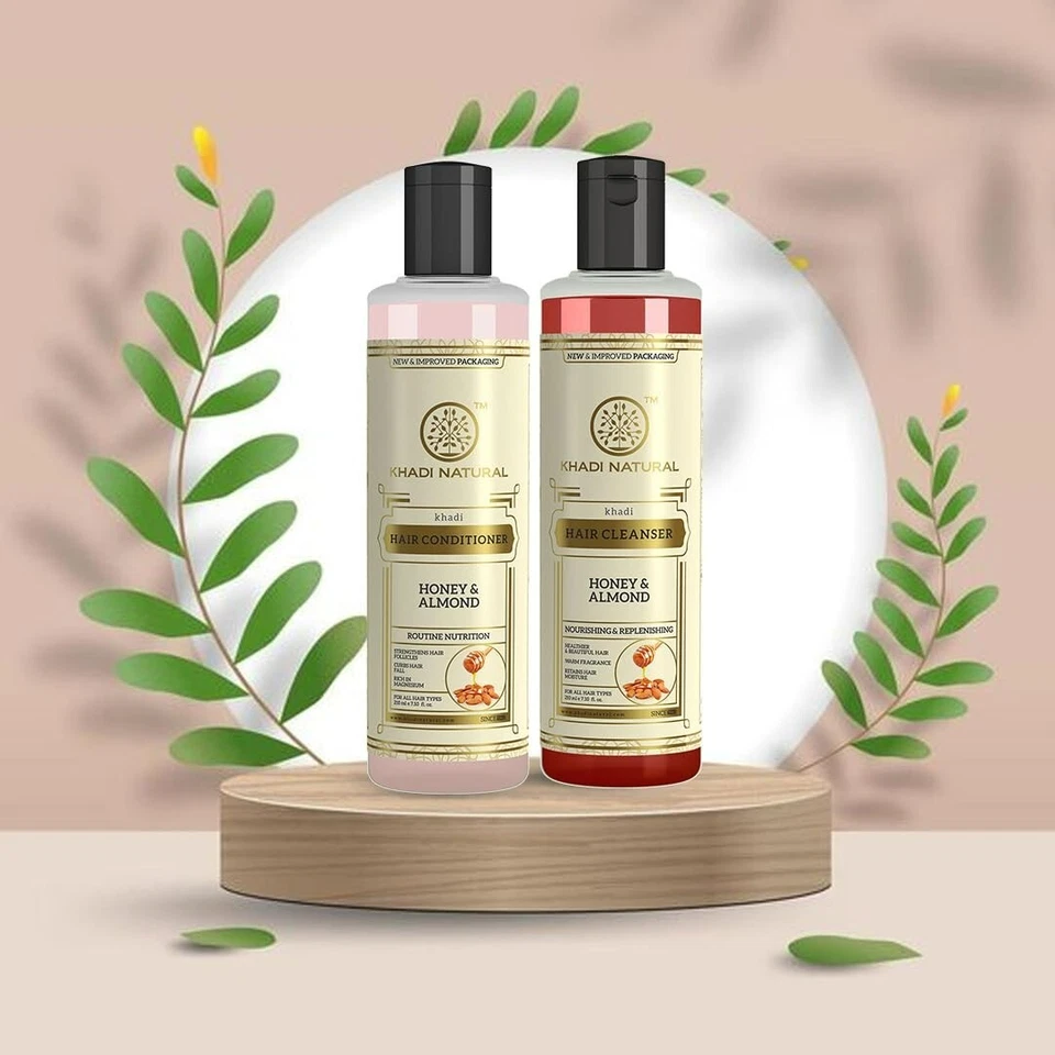 Khadi 天然蜂蜜杏仁洁发护发素 防脱发 210 毫升 — 第 4/4 张图片