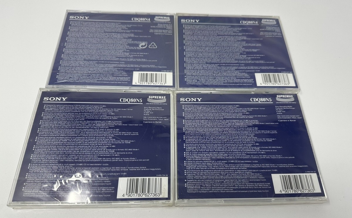 Sony CD-R 700MB 1x-40x (2) & 1x-48x (2) compatible | eBay