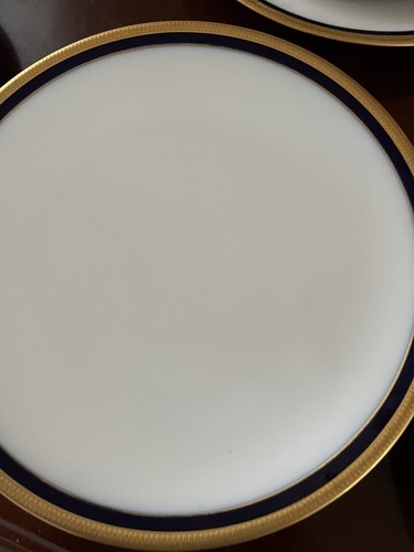 Hutschenreuther Hohenberg Cobalt Gold Encrusted 4 Piece Setting Set Of 7 - Picture 12 of 16
