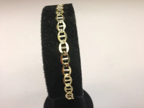 14 Karat Gelbgold 7 Zoll massives Anker Mariner Gliederarmband 3,2 mm 1,7 Gramm - Bild 5 von 5