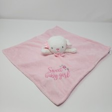 Little Me Pink Sweet Baby Girl Lamb Sheep Security Blanket Lovey Rattle