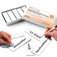 75 Magnetstreifen Beschreibbar Etiketten Magnete Schilder Weiss 60X20Mm