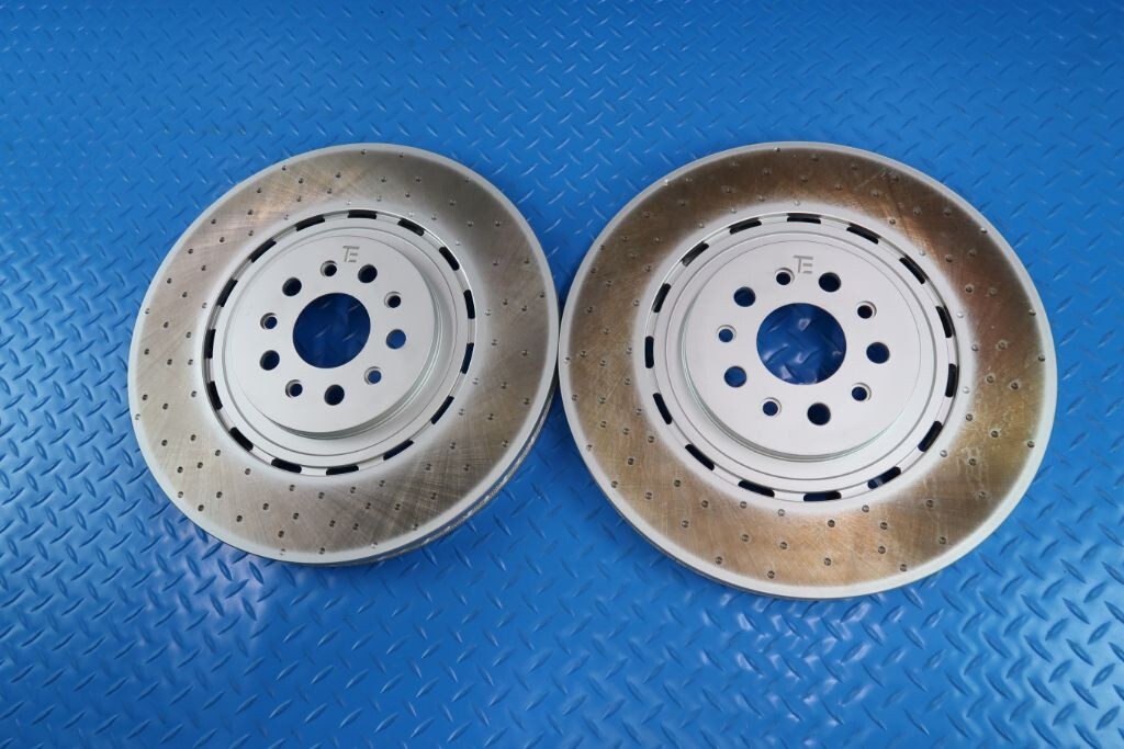 Maserati Ghibli Trofeo 3.8 front brake rotors dimpled TopEuro #12211