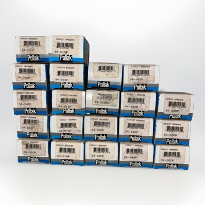 New Old Stock Pollak Circuit Breaker Lot Of 21 Five Different Models See Desc.!