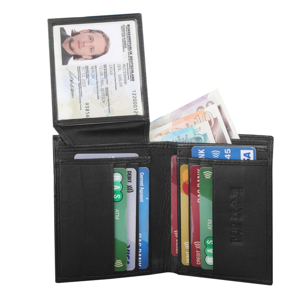 A Mans Leather Wallet Purse RFID SAFE Contactless Card Blocking ID