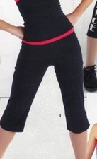 Crop Yoga pants cotton leg tactel waist 2 colors offered child/ ladies 75576 29