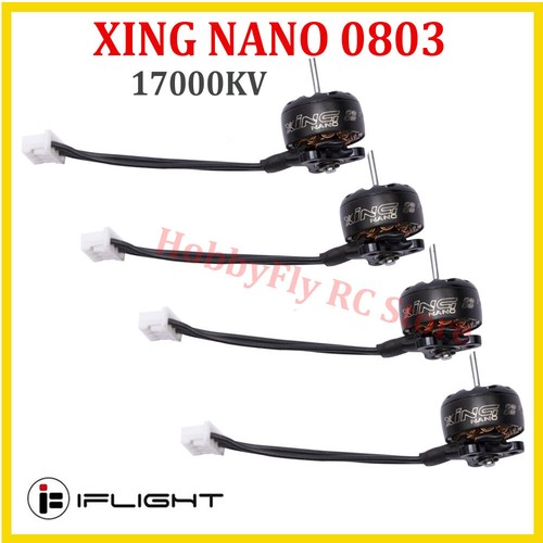 4Pcs iFlight XING NANO 0803 17000KV 1S Brushless Motor with 30mm Wire Plug Shaft - 第 1/10 張圖片
