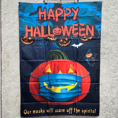 Halloween Signs Applique Garden Flag Moon and Bat Scene 28" X 40 " - Picture 4 of 11