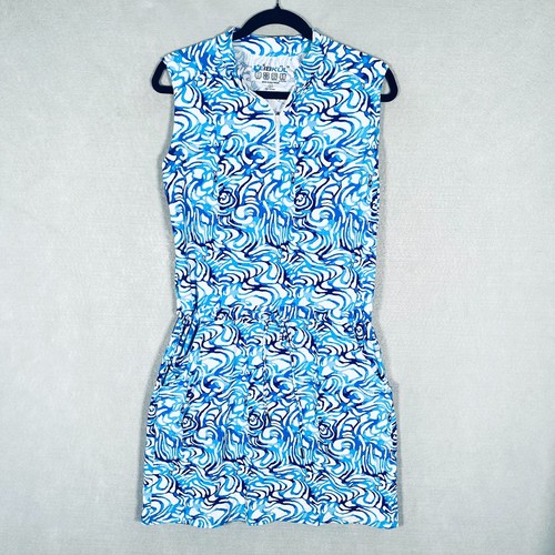 Ibkul Dress Womens S Blue Stretch UPF 50 Knee Length Tennis